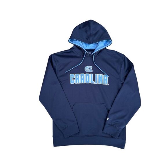 UNC Champion Carolina Pullover Hoodie Sweatshirt North Carolina Navy Blue Mens M - Picture 1 of 11